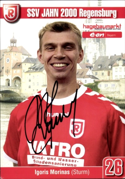 Autograph card Igoris Morinas, SSV Jahn 2000 Regensburg, autograph