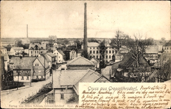 Postcard Großröhrsdorf in Saxony, general view