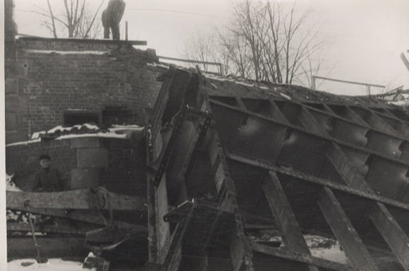 Original Foto Berlin Treptow-Köpenick, zerstörte Baumschulenbrücke, 1945/46