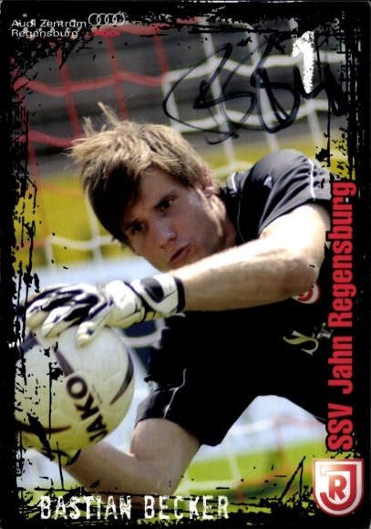 Autograph card footballer Bastian Becker, SSV Jahn Regensburg, autograph