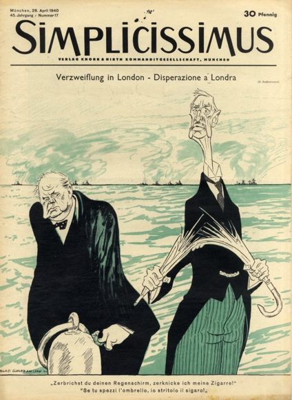 Simplicissimus Issue 17 April 1940 Caricature despair in London O. Gulbransson Verlag Hirth