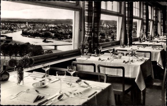 Ak Bad Wimpfen am Neckar, Hotel Mathildenbad, Innenansicht, Blick auf den Ort