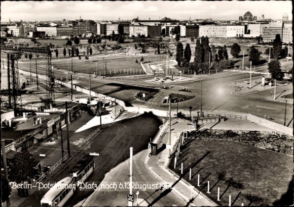 Ak Berlin Tiergarten, Potsdamer Platz nach dem 13. August 1961, Grenzanlagen