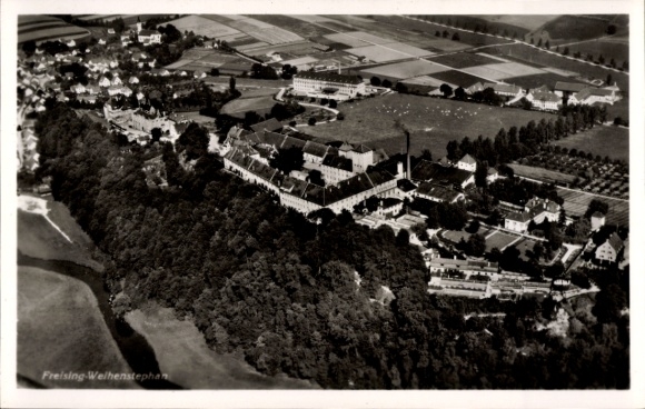 Ak Weihenstephan Freising in Oberbayern, Fliegeraufnahme