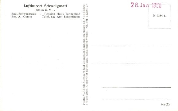 Postcard Schweigmatt Raitbach Schopfheim in Baden, aerial photograph