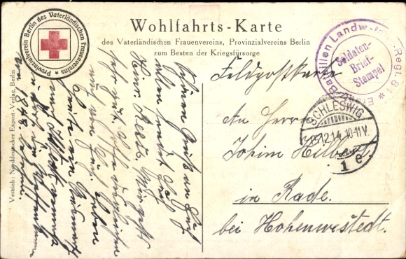 PC I. WK 1914, The Kaiser at the front, attack on a Red Cross column