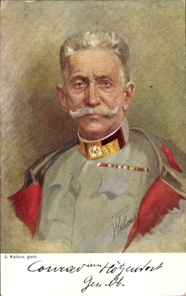 Artist Postcard Kalous, J., Chief of General Staff Konrad von Hötzendorf, Portrait, Uniform