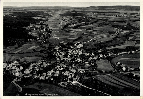 Postcard Abtsgmünd Ostalbkreis, aerial photograph
