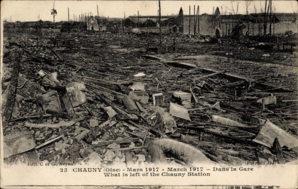 PC Chauny Aisne, March 1917, in the train station