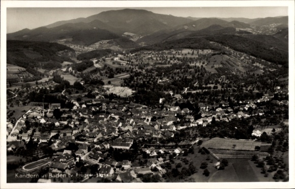 Postcard Kandern in the Black Forest Baden, aerial photograph