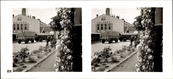 Stereo spatial image photo &quot;The NS model companies 1937-38&quot; No. 215, Richard Mekelnburg Holzbau, Leipzig