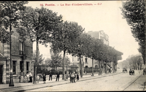 Ak Pantin Seine Saint Denis, La Rue d'Aubervilliers, Straßenpartie, Kinder