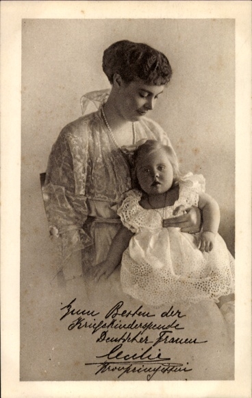 Postcard Crown Princess Cecilie of Prussia, Princess Alexandrine, War Children Donation Day 1916