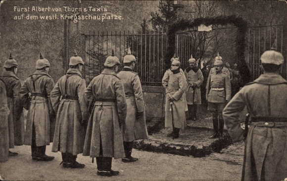 Postcard Prince Albert of Thurn and Taxis on the Western Theater of War, I WW