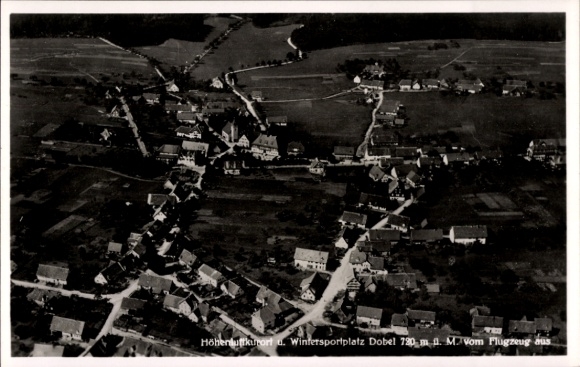 Postcard Dobel in the Black Forest, aerial photograph, Hotel Sonne