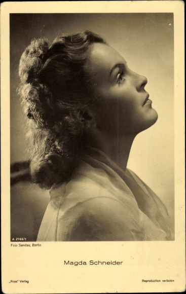 Actrice Magda Schneider, profielportret, Ross Verlag A 2166 1