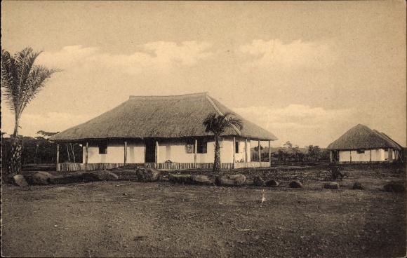 Postcard Pawa, Democratic Republic of the Congo, Zaire, one of the pharmacies of the Red Cross Head Post