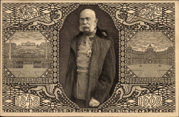 Ganzsachen Ak Kaiser Franz Joseph I., Portrait, Jubiläum 1908