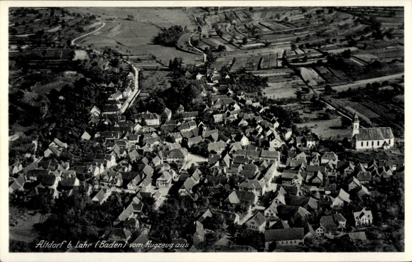 Ak Altdorf (bei Lahr) Ettenheim in Baden, Fliegeraufnahme