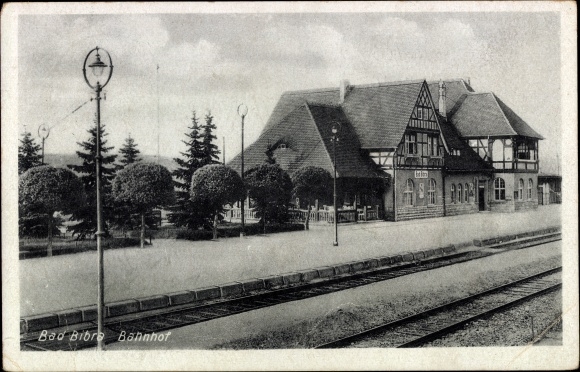 Ak Bad Bibra im Burgenlandkreis, Bahnhof Gleisseite