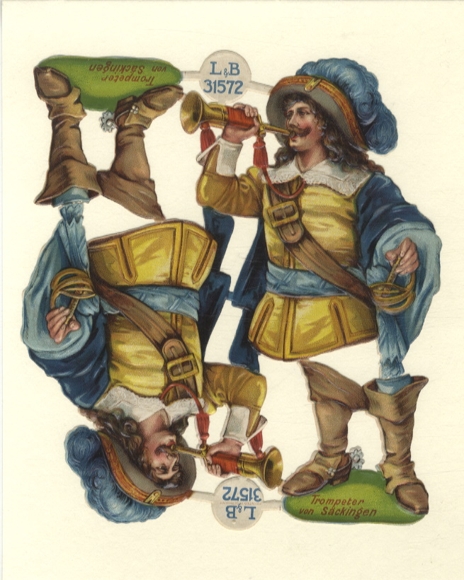 Oblate block of 2, L&B 31572, Trumpeter of Säckingen, approx. 17 x 15 cm