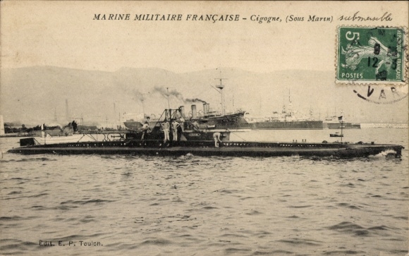 CPA Marine militaire Francaise, Cigogne, Sous Marin