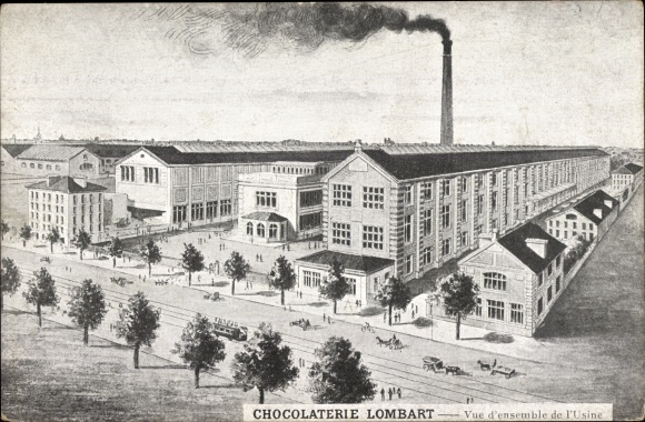 Ak Paris XIII., Chocolaterie Lombart, Vue de l'Usine, 75 Avenue de Choisy