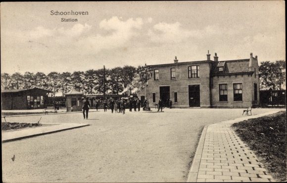 Ak Schoonhoven Zuid-Holland Nederland, treinstation