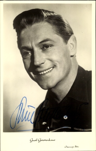Postcard actor Gustl Gstettenbaur, Stark-Gstettenbaur, portrait, autograph