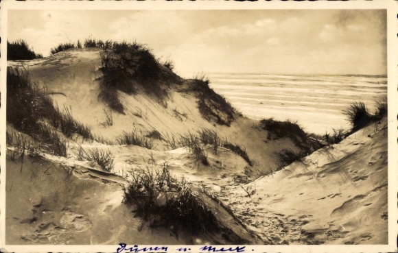 Photo Postcard North Sea resort Juist in East Frisia, dunes, sea
