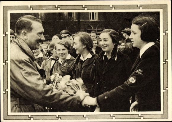 Postal stationery Postcard Führer and Reich Chancellor Adolf Hitler, well-wishers, BDM