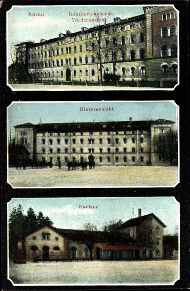 Postcard Aarau Kanton Aargau, canteen, infantry barracks