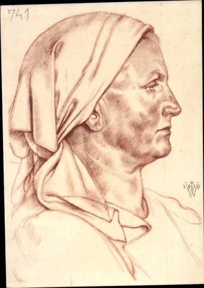 Artist PC Willrich, Wolfgang, forester&#39;s wife from Buchenland, Romania, VDA P 14 No. 21