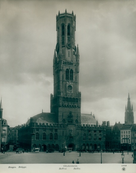Photo Bruges Bruges Flanders West Flanders, Beffroi, around 1900