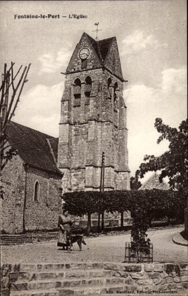 Ak Fontaine le Port Seine et Marne, Kirche