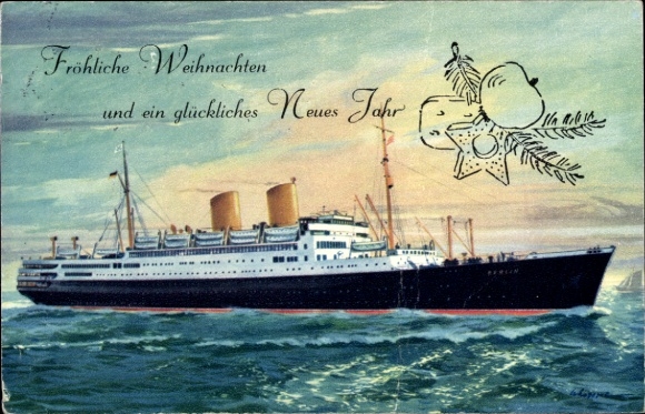 Artist Postcard steamer MS Berlin, North German Lloyd Bremen, passenger ship