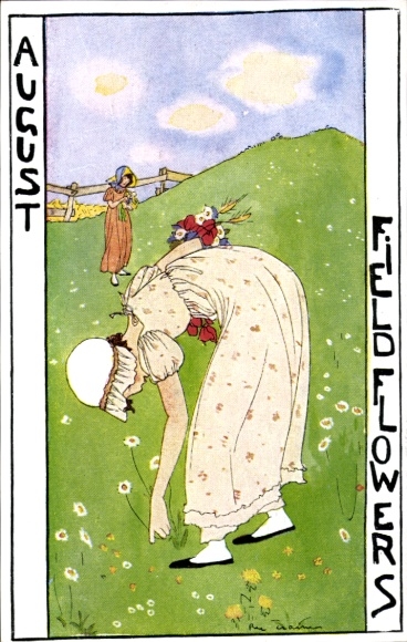 Künstler Ak Cramer, Rie, August, Field Flowers, Allegorie
