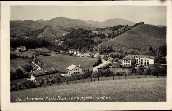Postcard Dancharinea Dantxarinea Navarre, Part French and part Spanish