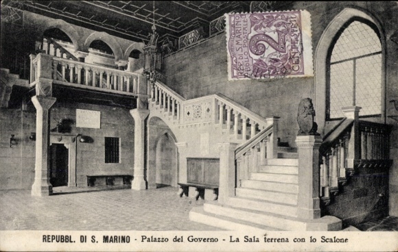 KP San Marino, Palazzo del Governo, La Sala terrena con lo Scalone