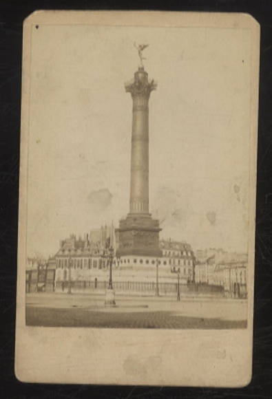 CdV Photography Colonne de Juilet in Paris, "July Column" commemorates the revolution of 1830