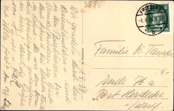 Postcard Fritzlar in Hesse, market square, fountain