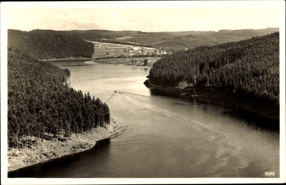 Postcard Schönbrunn Ebersdorf Thuringia, Heinrichstein, Bleiloch-Saaletalsperre