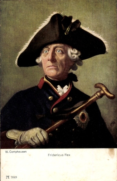 Artist Postcard Camphausen, W., Fridericus Rex, Frederick the Great, Frederick II, Ackermann 7049