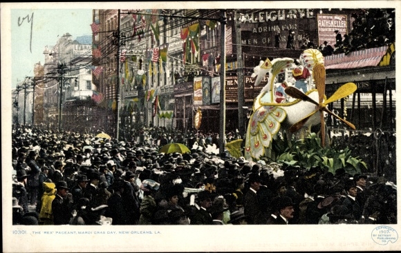 Ak New Orleans Louisiana USA, The Rex Pageant, Mardi Gras Day
