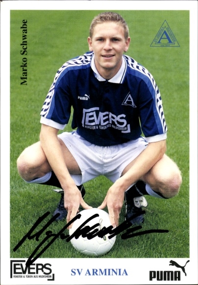 Autogrammkarte Fußballer Marko Schwabe, SV Arminia Hannover, Autogramm