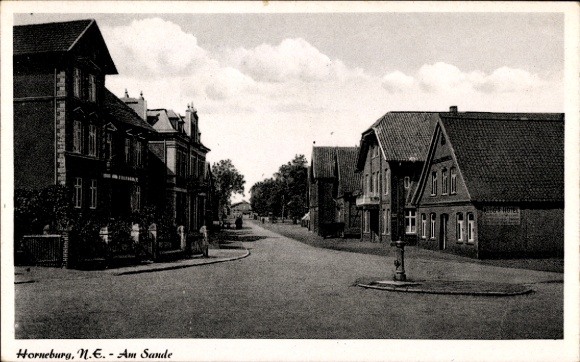 Postcard Horneburg in the district of Stade, Am Sande, street section
