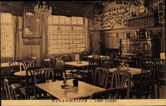 Ak Hohenmölsen im Burgenlandkreis, Café Coppi, Innenansicht