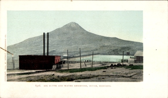 Ak Butte Montana USA, Big Butte en waterreservoir