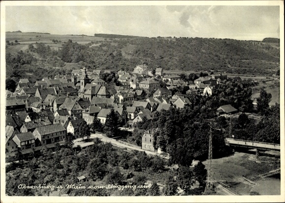 Postcard Obernburg am Main Lower Franconia, aerial photograph