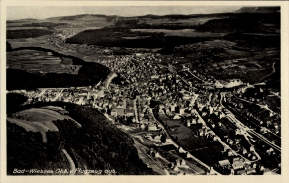 Postcard Bad Wiessee in Upper Bavaria, aerial photograph